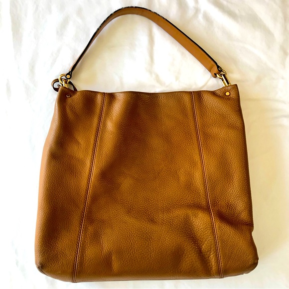 MICHAEL MICHAEL KORS LARGE HOBO IN COGNAC PEBBLED LEATHER - Picture 3 of 7